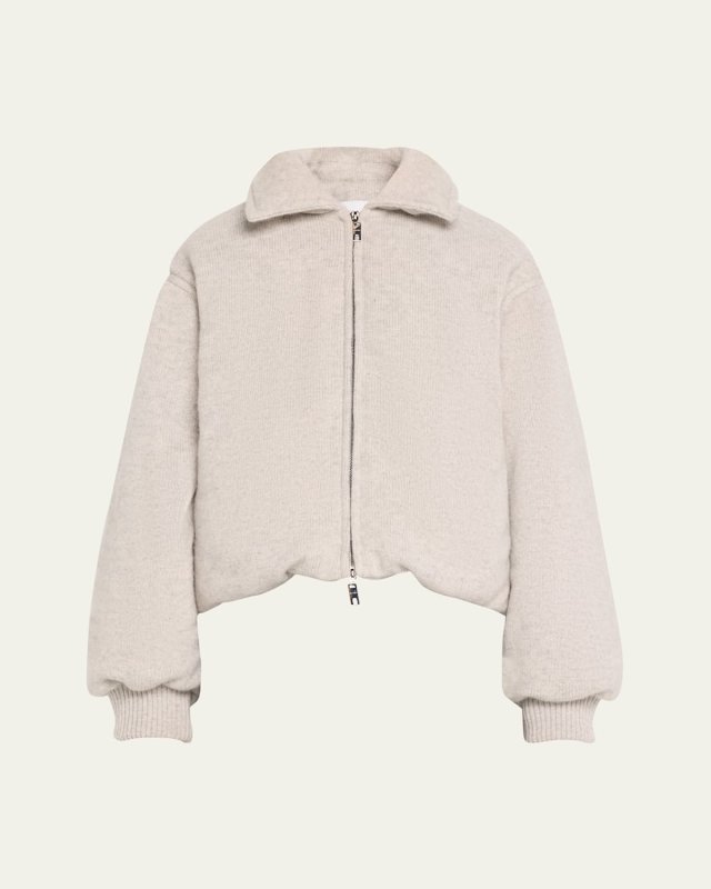 Cashmere-Blend Bomber Jacket